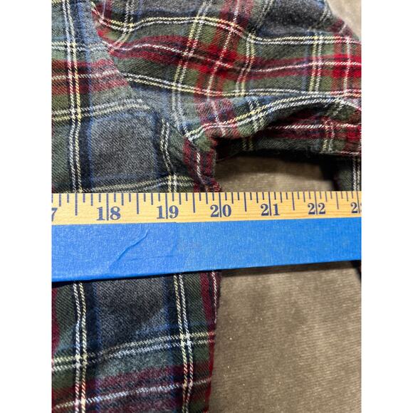 LL BEAN Long Sleeve Shirt Slightly Fitted Rustic Red Plaid Cotton MEDIUM Flannel - Picture 5 of 6